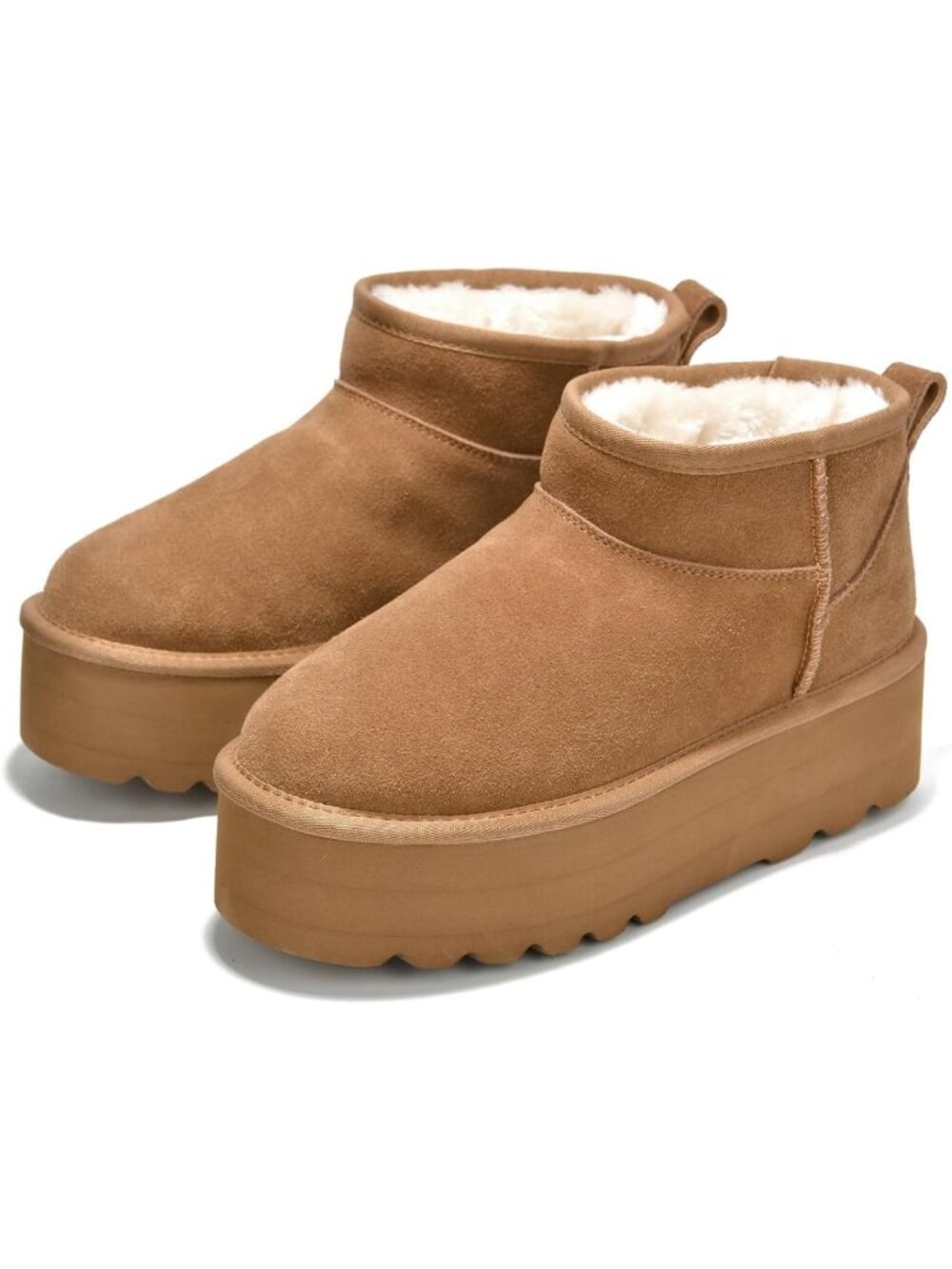 Stylish Waterproof Genuine Leather Ankle Boots for Women - Platform Comfort